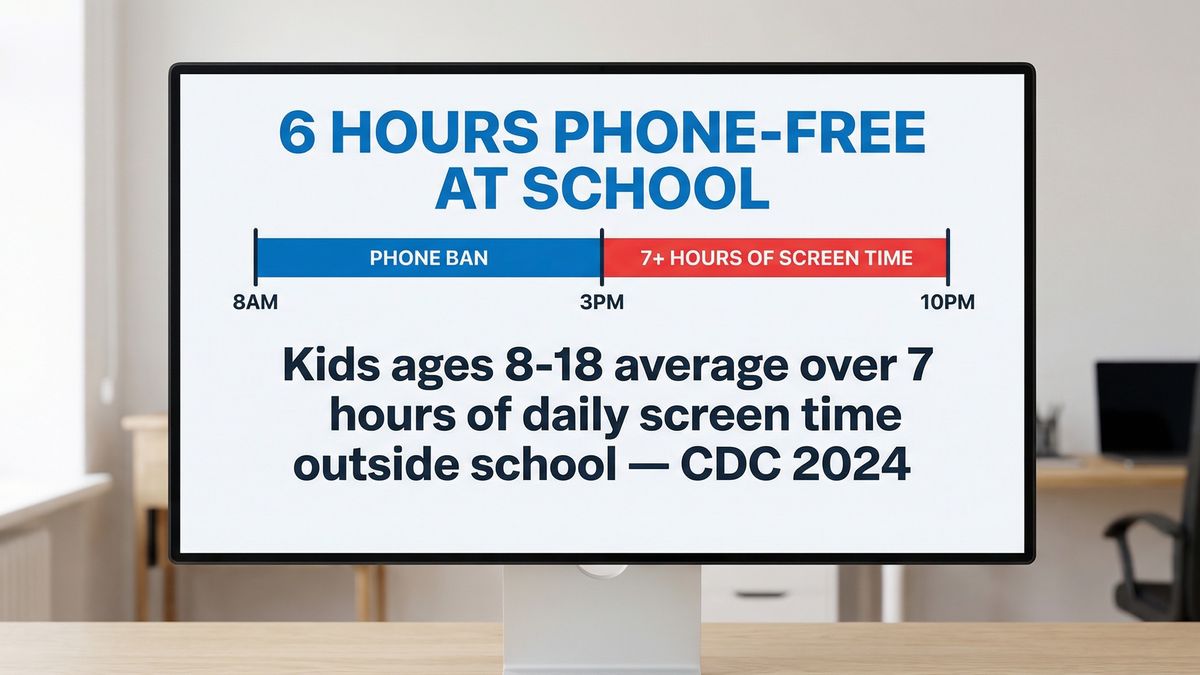 Infographic showing children's daily screen time statistics