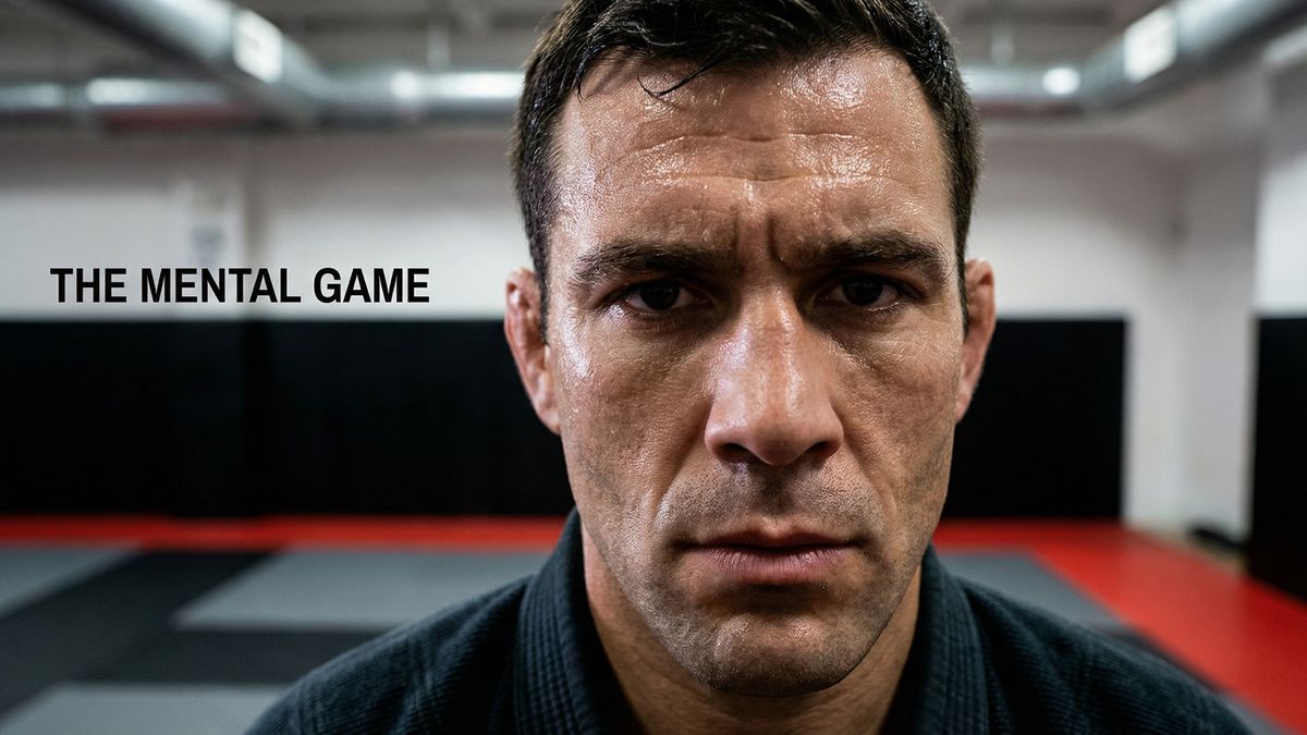 Close-up of an athlete focused during BJJ training