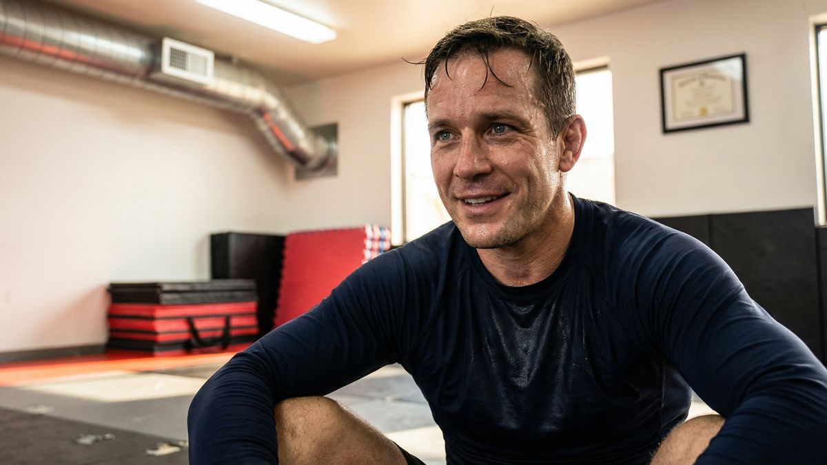 Close-up of an athlete having a breakthrough moment in training