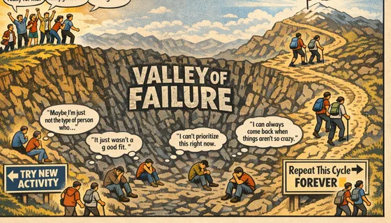 You don't need to find the right thing. You need to survive the hard part of one thing.