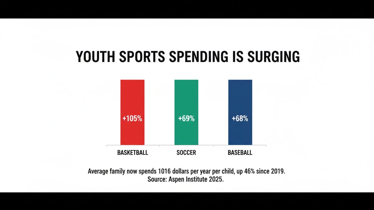 Infographic showing rising costs of youth sports in America
