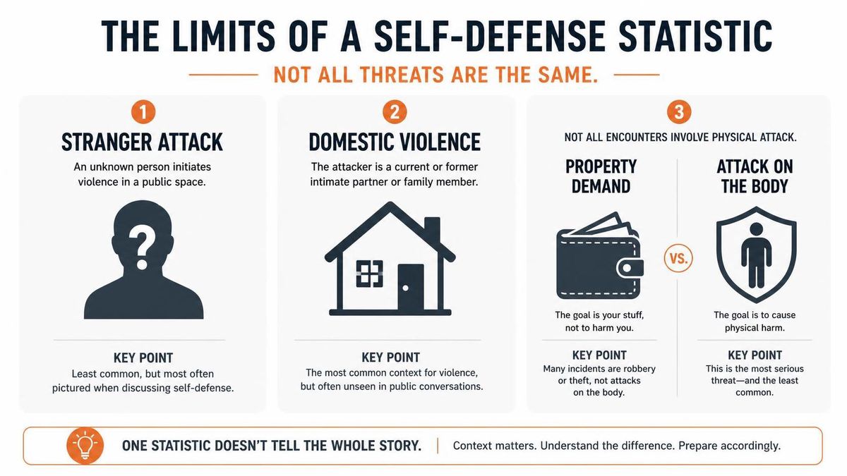 infographic laying out the three limits of the finding side by side, stranger attack versus domestic violence, and property demand versus attack on the body