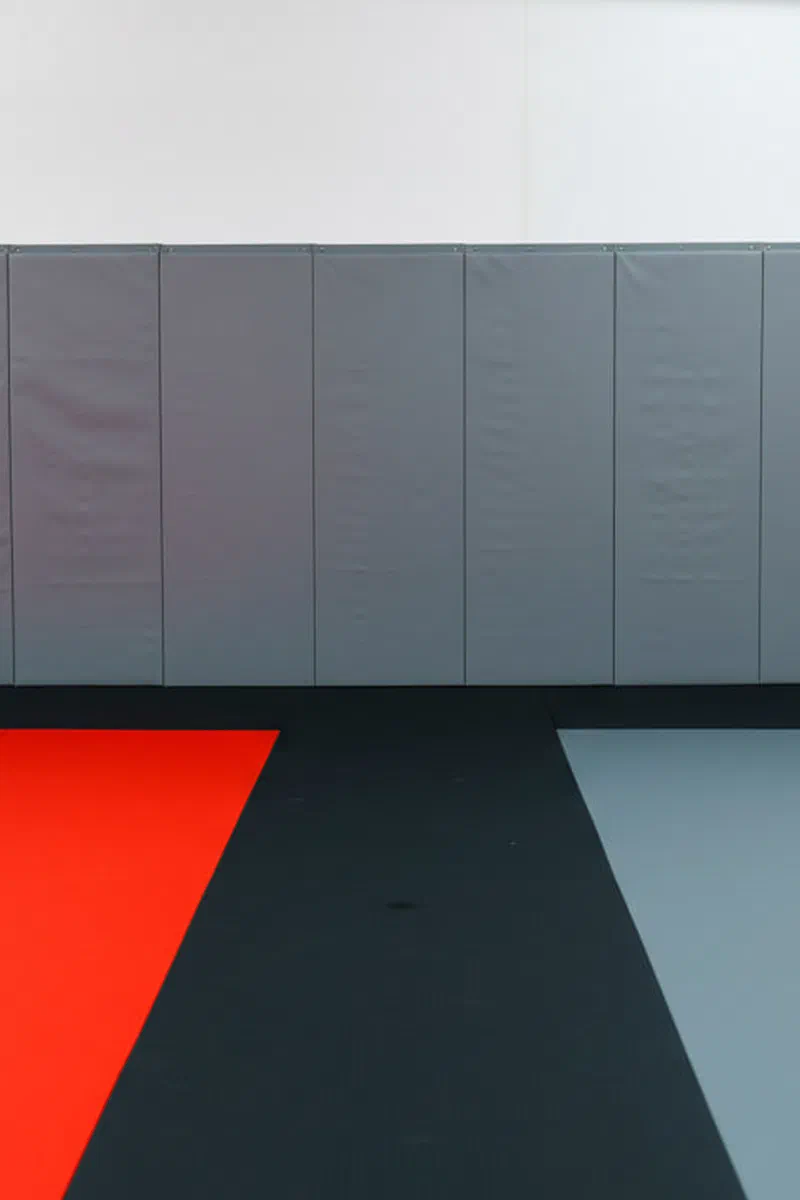 Interior view of Journey BJJ Academy showing branded walls and training environment
