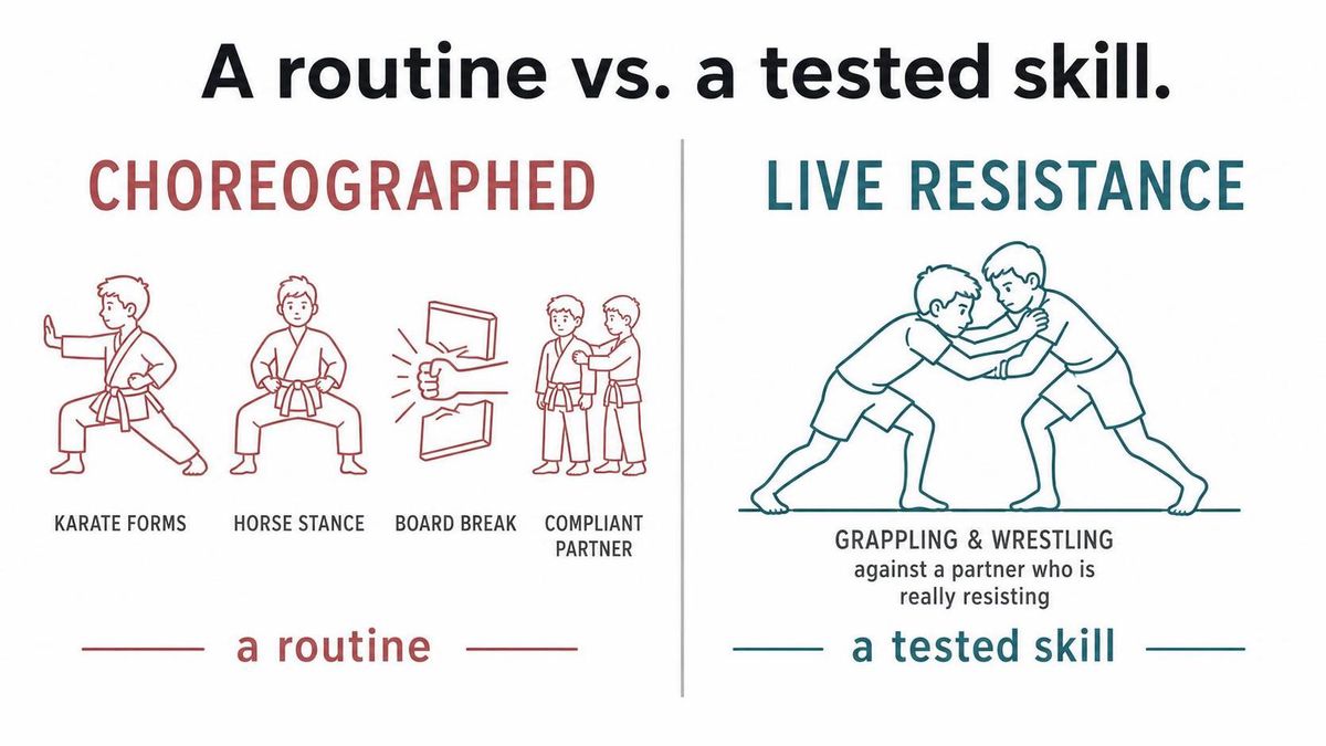 Choreographed drills versus live resistance training