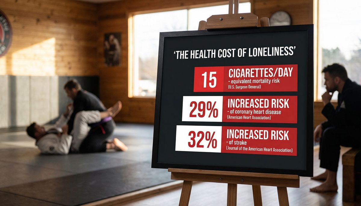 Infographic showing the health risks of chronic loneliness