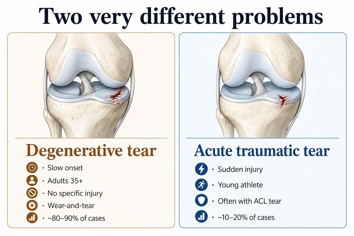 meniscus b2 degen vs acute