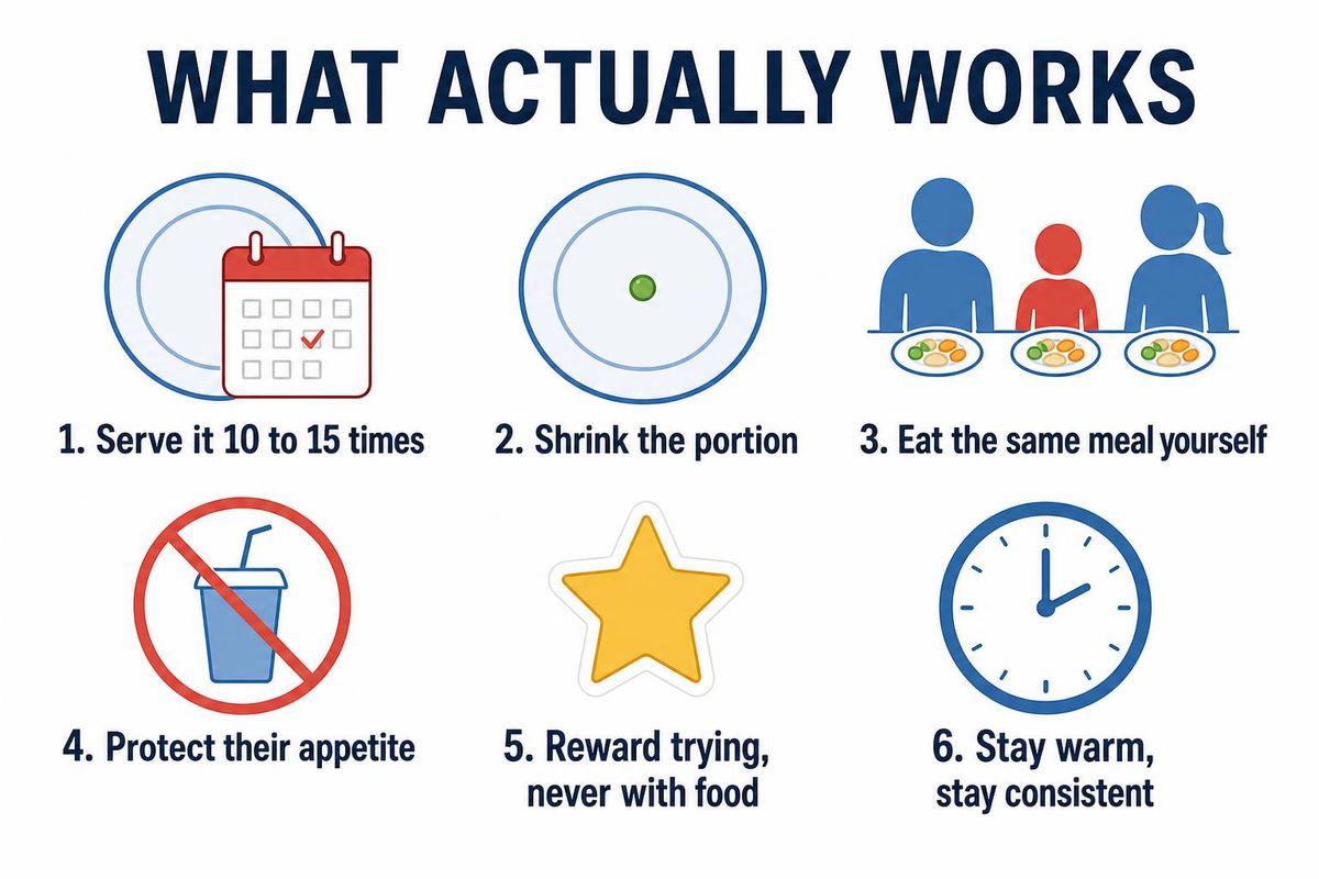 a simple infographic of the practical steps for parents